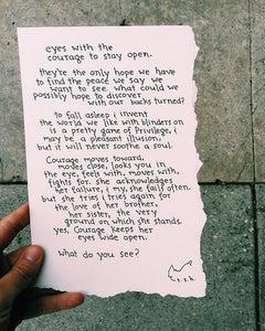 Courage Keeps Her Eyes // Poem