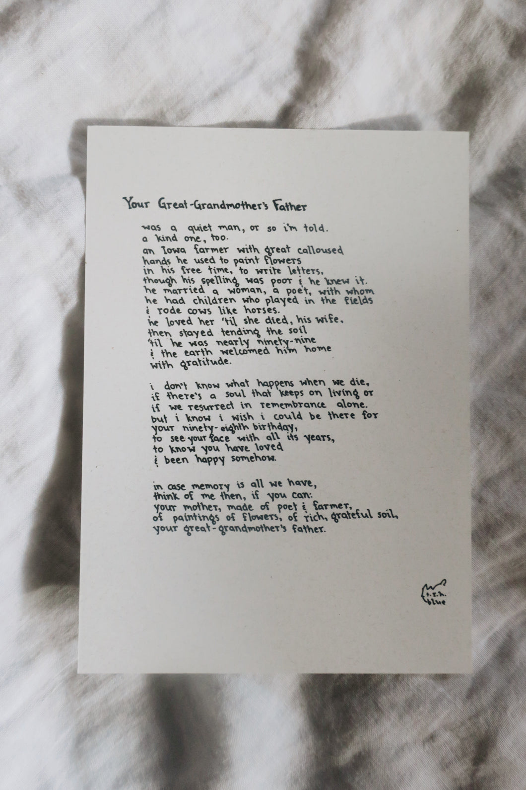 Your Great-Grandmother's Father // Poem