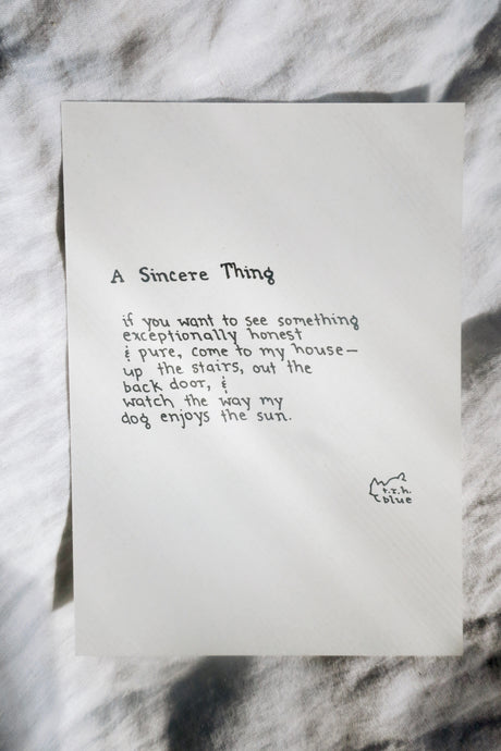A Sincere Thing // Poem