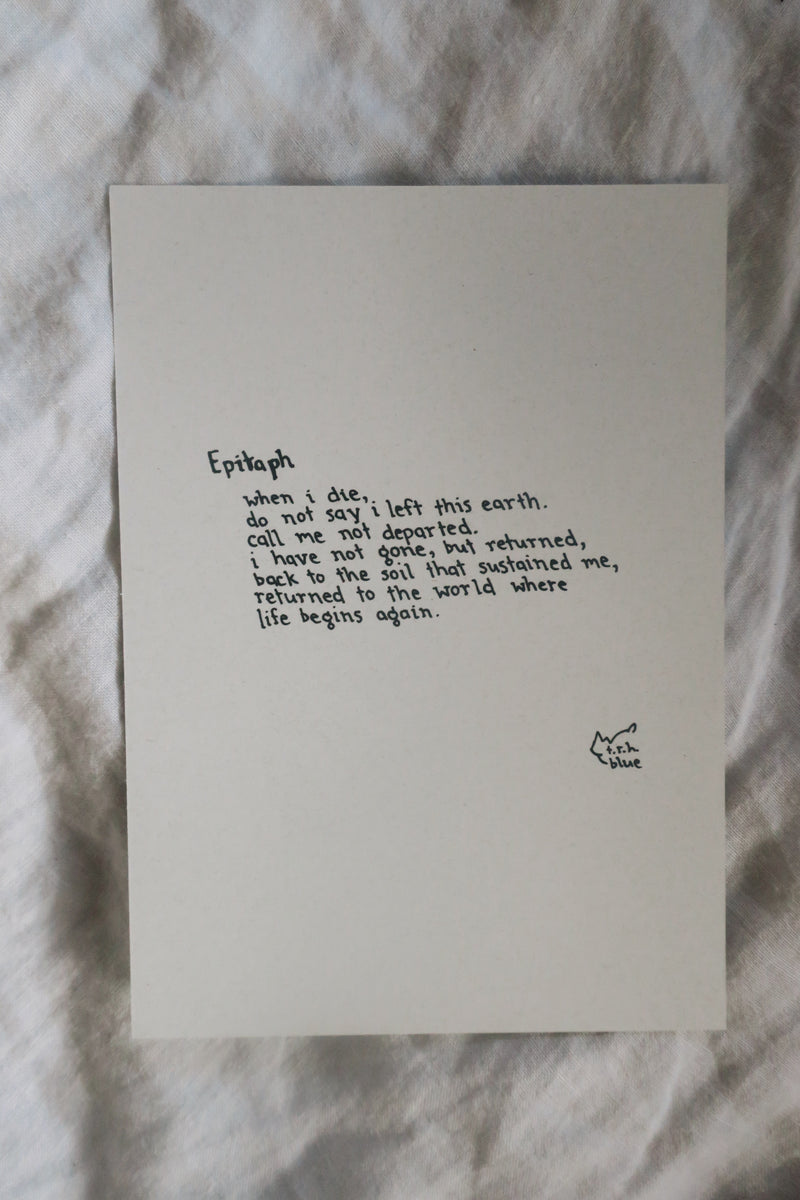 Epitaph Poem Notesontheway