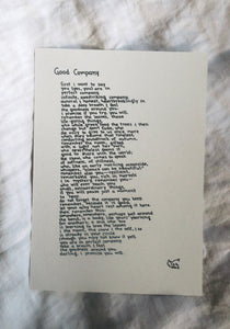 Good Company // Poem