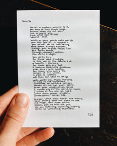 Write Us // Poem